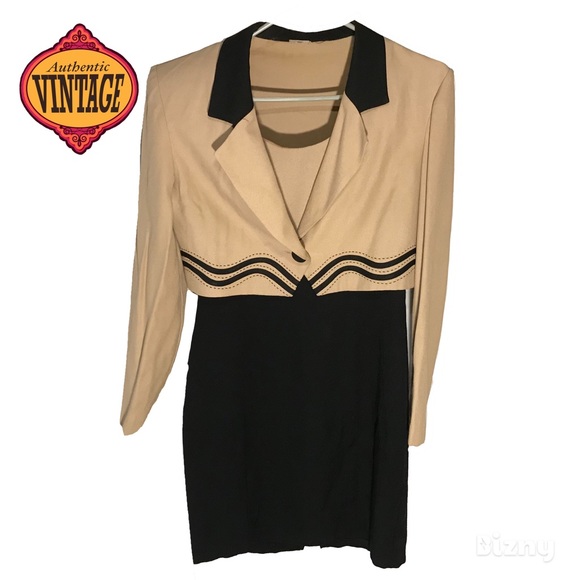 Vintage Striped Blazer Suit Cropped Jacket 1980s - Picture 11 of 11